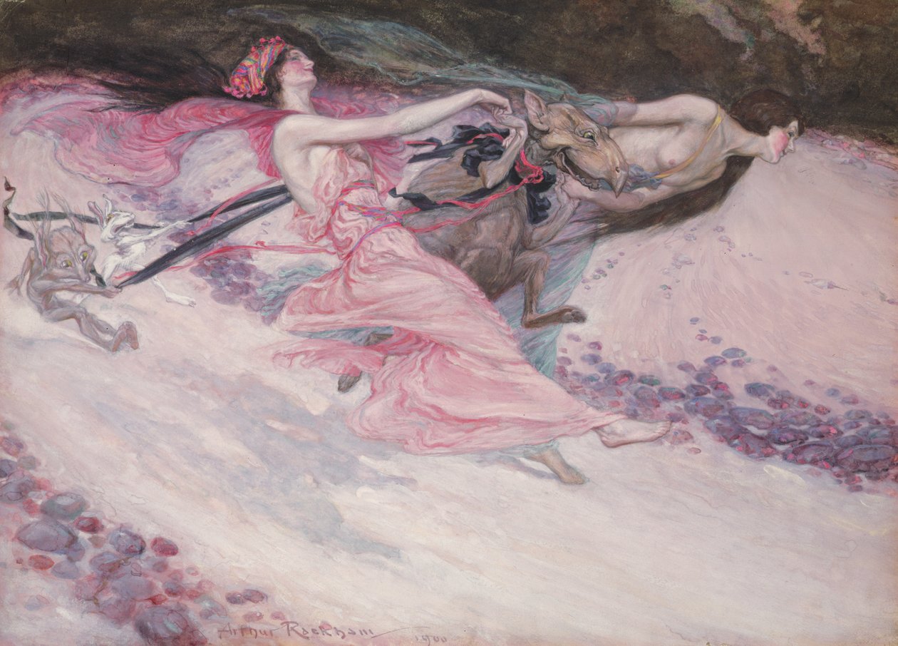 Elfin Revelers，1900年（面板上的水粉和水粉） 作者 亚瑟·拉克汉姆（Arthur Rackham）