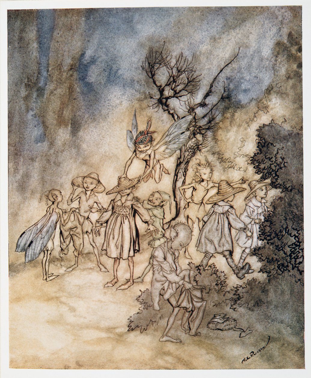 输入一些收割者，正确的居住，插图来自William Shakespeares The Tempest，pub。 1926年 作者 亚瑟·拉克汉姆（Arthur Rackham）