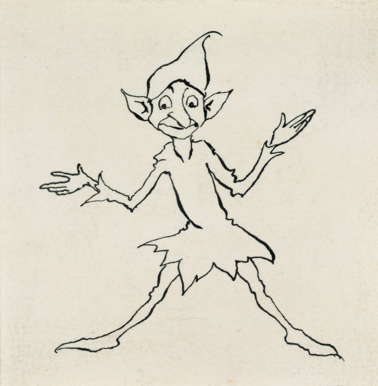 晚上好！ Lukoje说，1932年出版的Hans Christian Andersens Fairy Tales的插图（笔和墨水） 作者 亚瑟·拉克汉姆（Arthur Rackham）