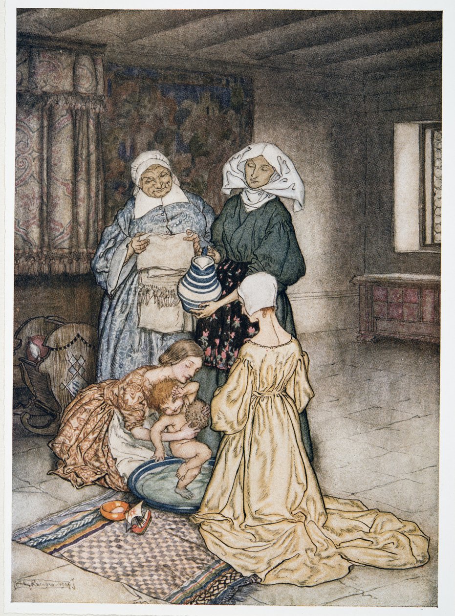 难道我不是四五个女人一次照顾我吗？威廉莎士比亚的插图暴风雨，酒吧。 1926年 作者 亚瑟·拉克汉姆（Arthur Rackham）