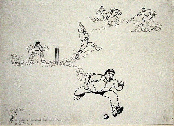 他切，他画，他钩"，来自《更多树桩的故事》的插图，作者Horace Bleackley，1902年出版（纸上笔墨）。 作者 亚瑟·拉克汉姆（Arthur Rackham）