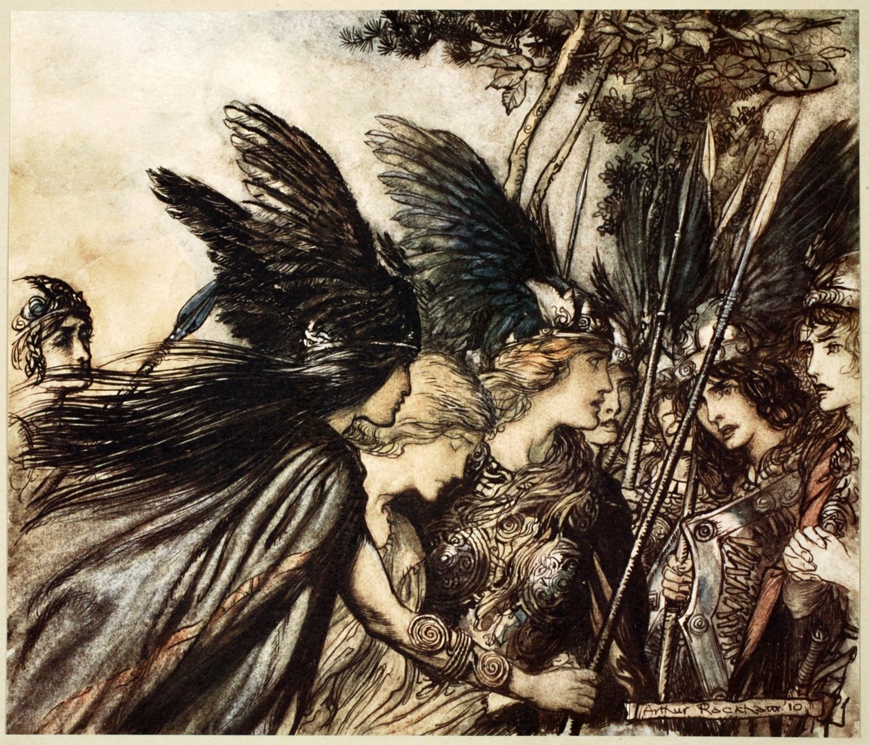 我第一次逃亡，被人追杀》，1910年。   作者 亚瑟·拉克汉姆（Arthur Rackham）