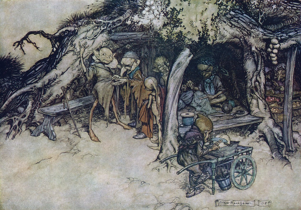 Arthur Rackham 为《仲夏夜之梦》绘制的插图 作者 亚瑟·拉克汉姆（Arthur Rackham）