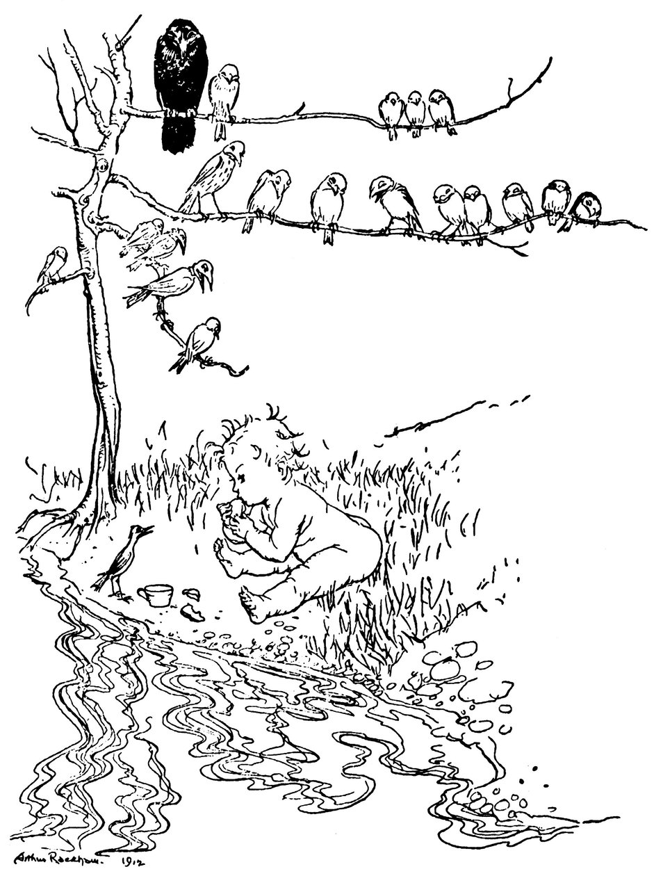 彼得潘的插图 作者 亚瑟·拉克汉姆（Arthur Rackham）