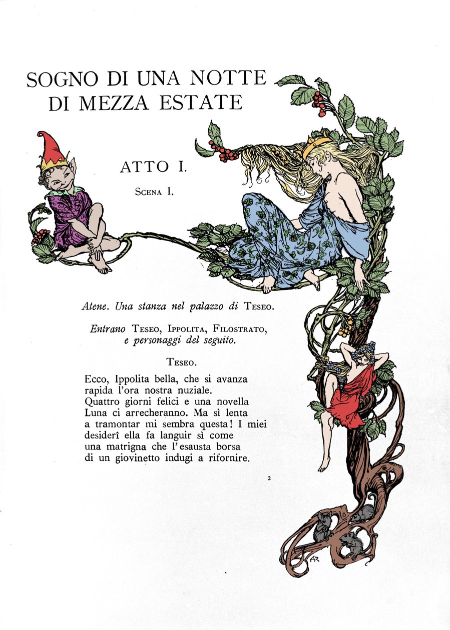 威廉·莎士比亚的《夏夜之梦》插图 作者 亚瑟·拉克汉姆（Arthur Rackham）