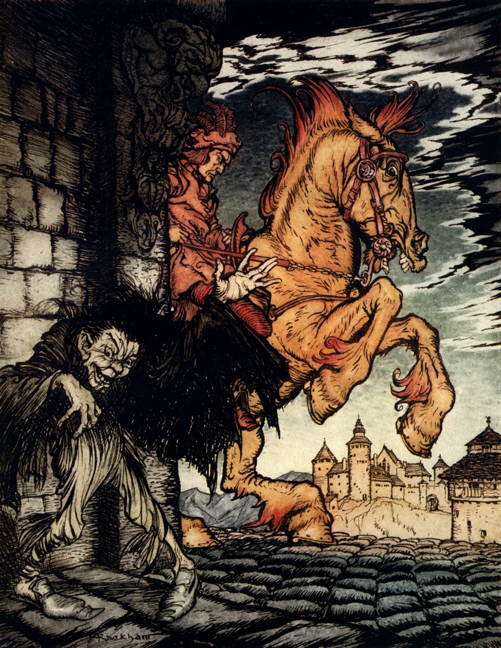 Edzen Allan Poe的Metzengerstein 作者 亚瑟·拉克汉姆（Arthur Rackham）