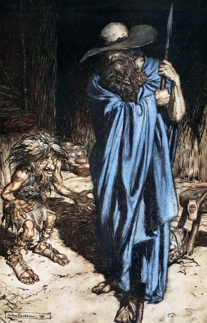 哑剧和流浪者》，1924年。   作者 亚瑟·拉克汉姆（Arthur Rackham）