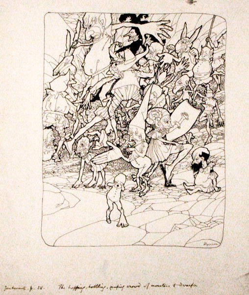 没有一个人得到他应有的肢体"，插图来自S.J. Adair Fitzgerald的 "The Zankiwank and the Bletherwitch"，1896年出版（纸上笔墨）。 作者 亚瑟·拉克汉姆（Arthur Rackham）