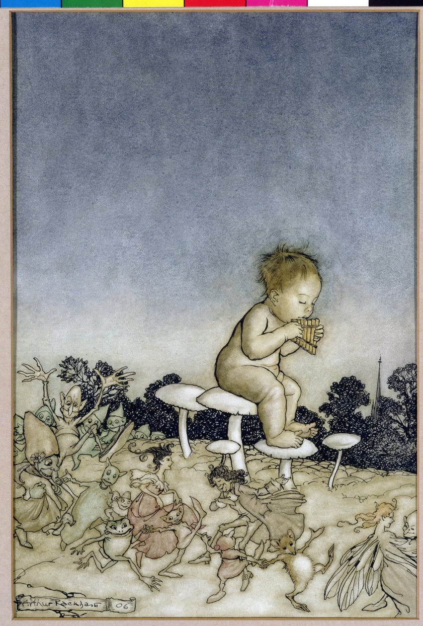 彼得潘是仙女乐团，插图来自肯辛顿花园的彼得潘，由JM巴里，1806年（笔和墨水在纸上） 作者 亚瑟·拉克汉姆（Arthur Rackham）