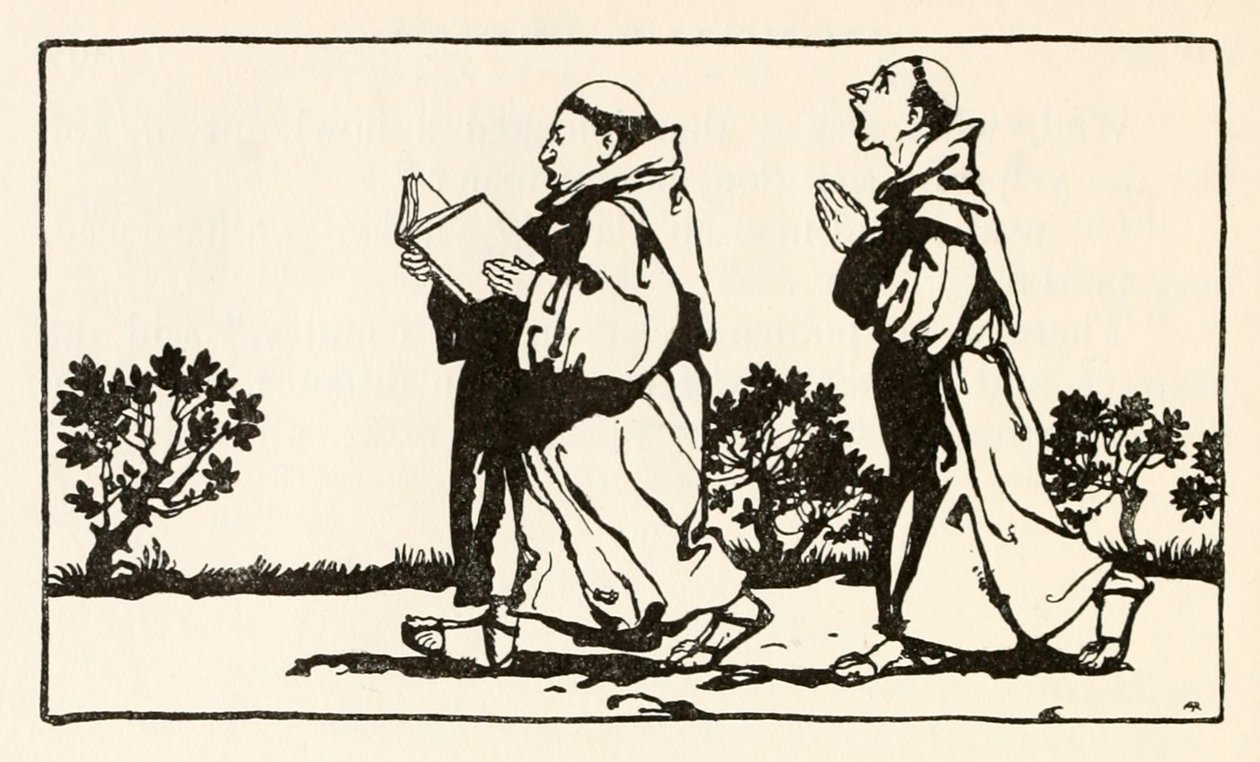 Hag坐在墙上，来自爱尔兰童话故事中的Morgans Frenzy 作者 亚瑟·拉克汉姆（Arthur Rackham）