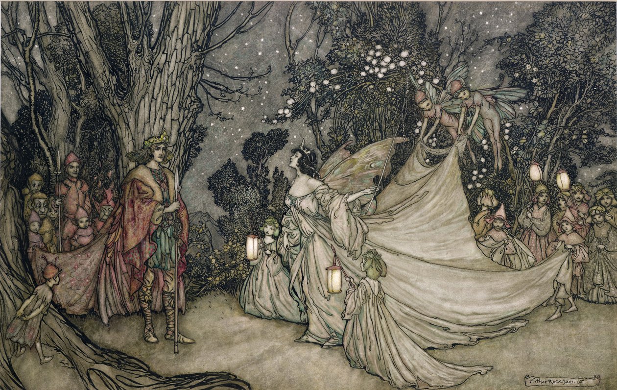 奥伯龙与二氧化钛的相遇 作者 亚瑟·拉克汉姆（Arthur Rackham）