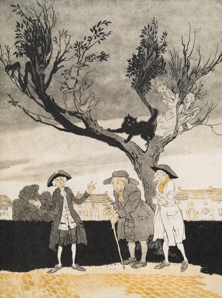 来自Washngton Irving的传说中的睡眠空洞（封面）（1783  -  1859），酒吧。 1928年 作者 亚瑟·拉克汉姆（Arthur Rackham）