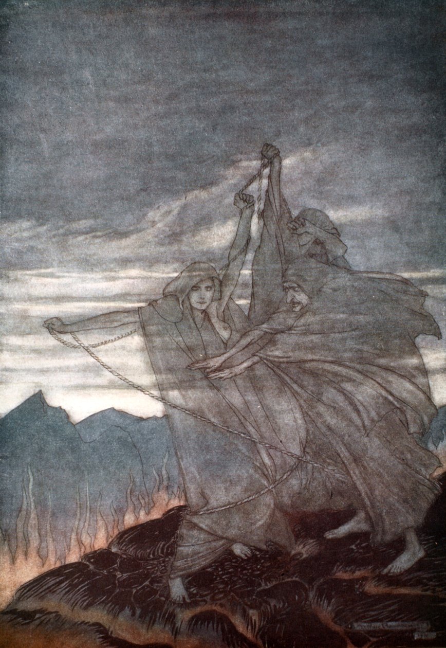 Norns vanish》，1924年。   作者 亚瑟·拉克汉姆（Arthur Rackham）