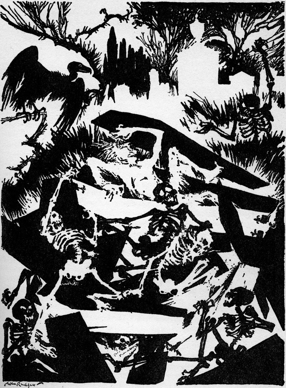 埃德加-爱伦-坡的《早逝的灵魂》（The Premature Burial）。 作者 亚瑟·拉克汉姆（Arthur Rackham）