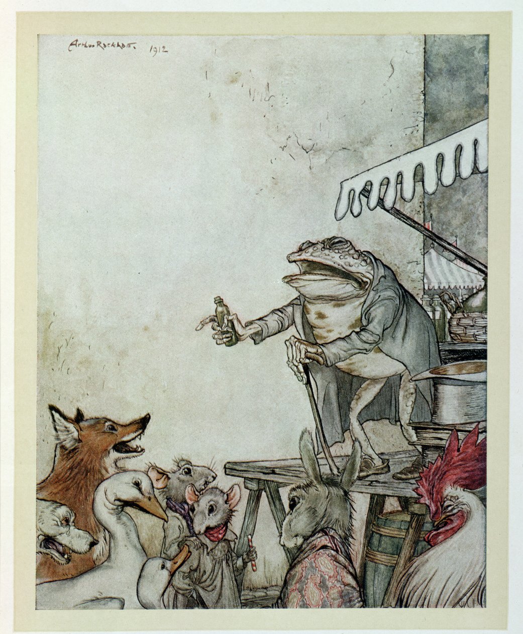 The Quack Frog，来自&39;Aesop&39;s Fables&39;的插图，由Heinemann出版，1912年 作者 亚瑟·拉克汉姆（Arthur Rackham）