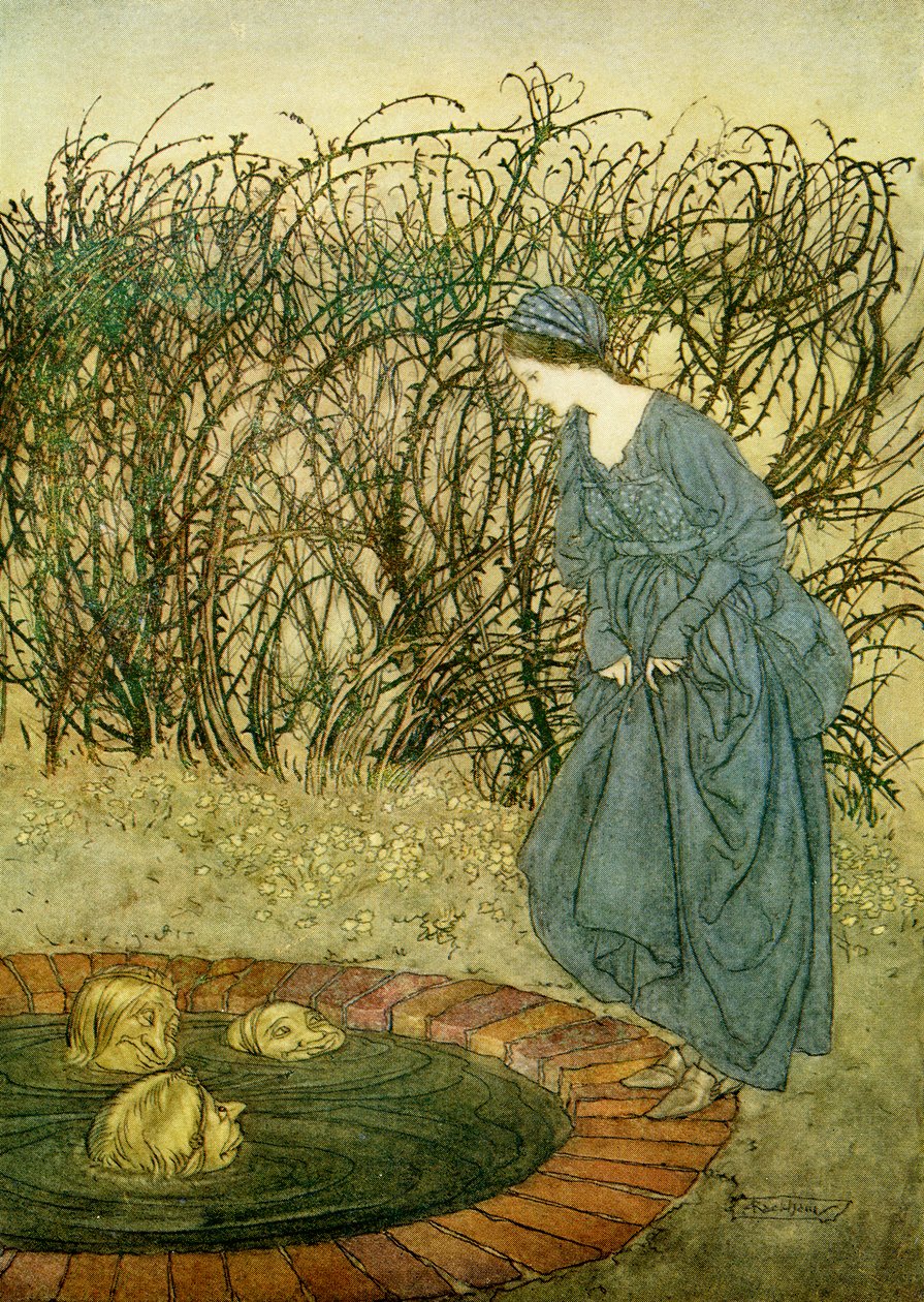 井的三个头 作者 亚瑟·拉克汉姆（Arthur Rackham）