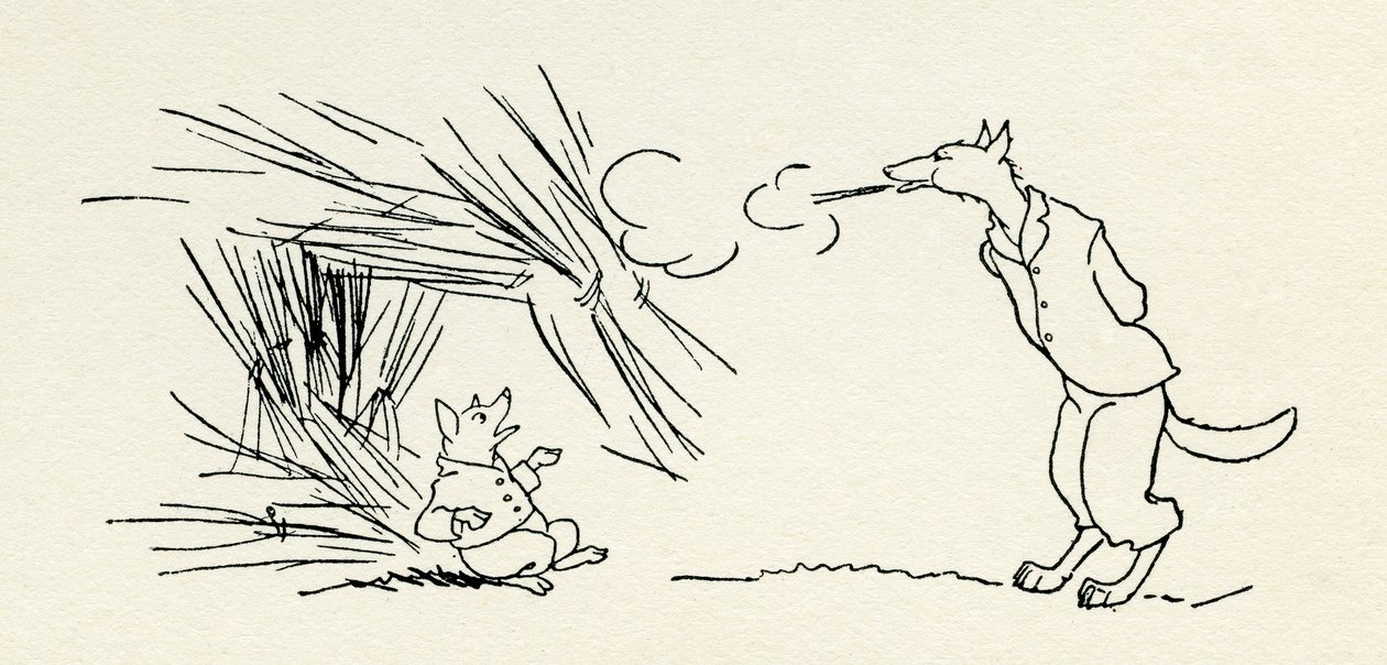 三只小猪》（The Three Little Pigs 作者 亚瑟·拉克汉姆（Arthur Rackham）