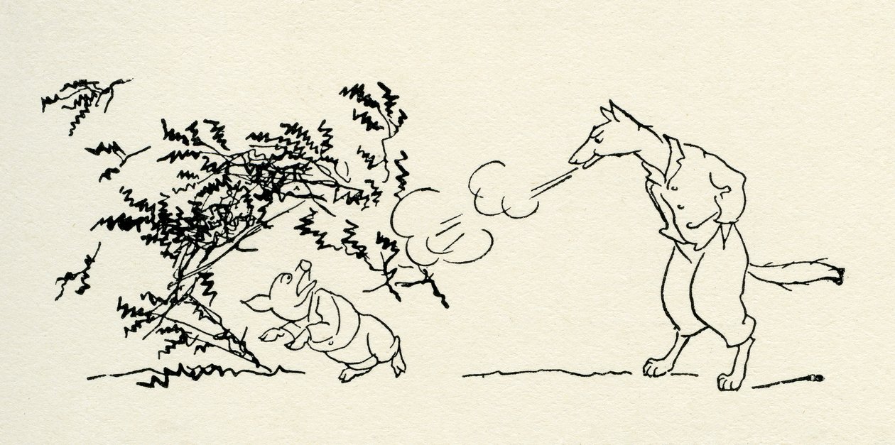 三只小猪》（The Three Little Pigs 作者 亚瑟·拉克汉姆（Arthur Rackham）