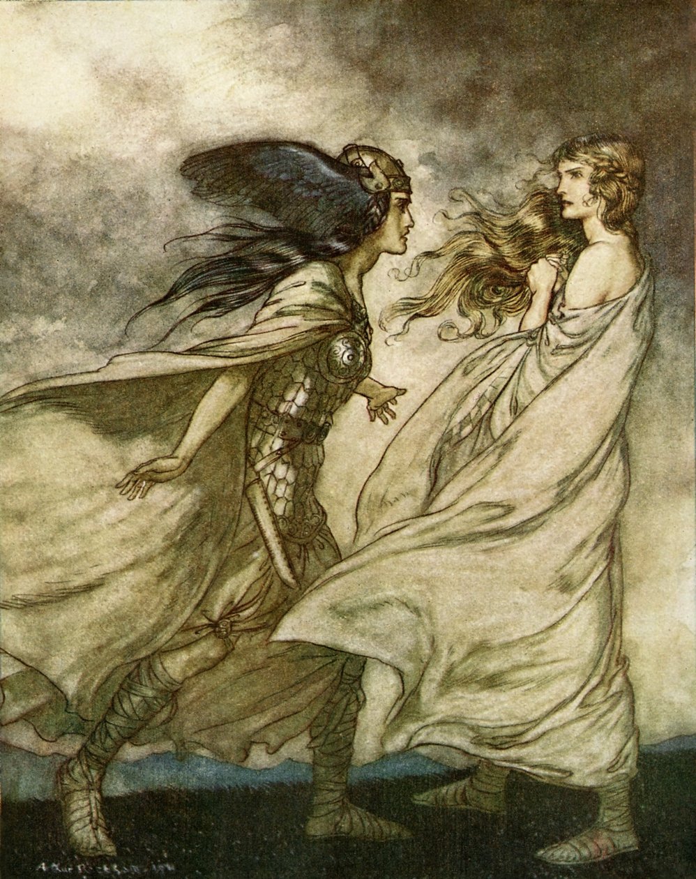 诸神的黄昏/Göttterdämmerung 作者 亚瑟·拉克汉姆（Arthur Rackham）