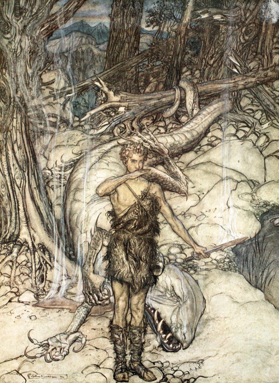 热血如火的燃烧！》，1924年。   作者 亚瑟·拉克汉姆（Arthur Rackham）
