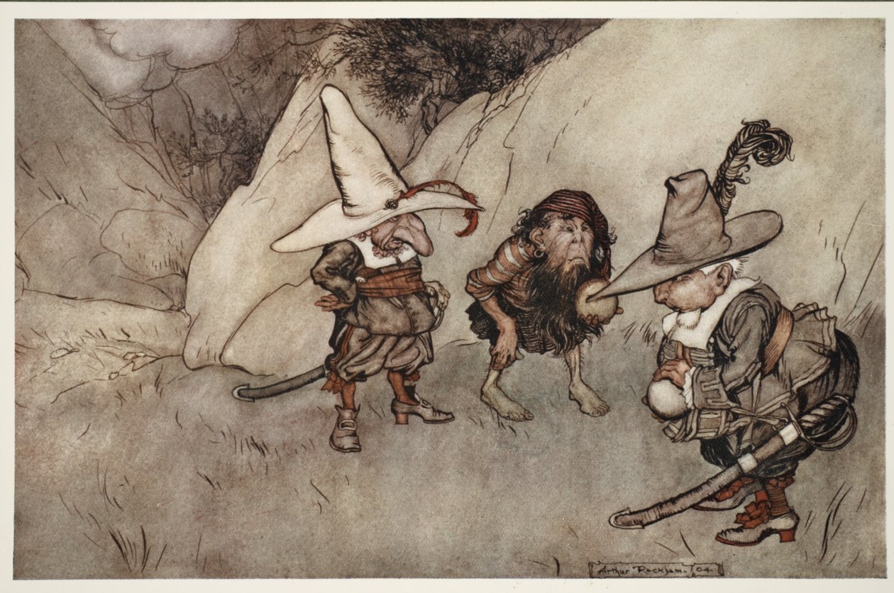 他们的面孔也很特别..来自华盛顿欧文，酒吧的Rip Van Winkle。 1910 作者 亚瑟·拉克汉姆（Arthur Rackham）
