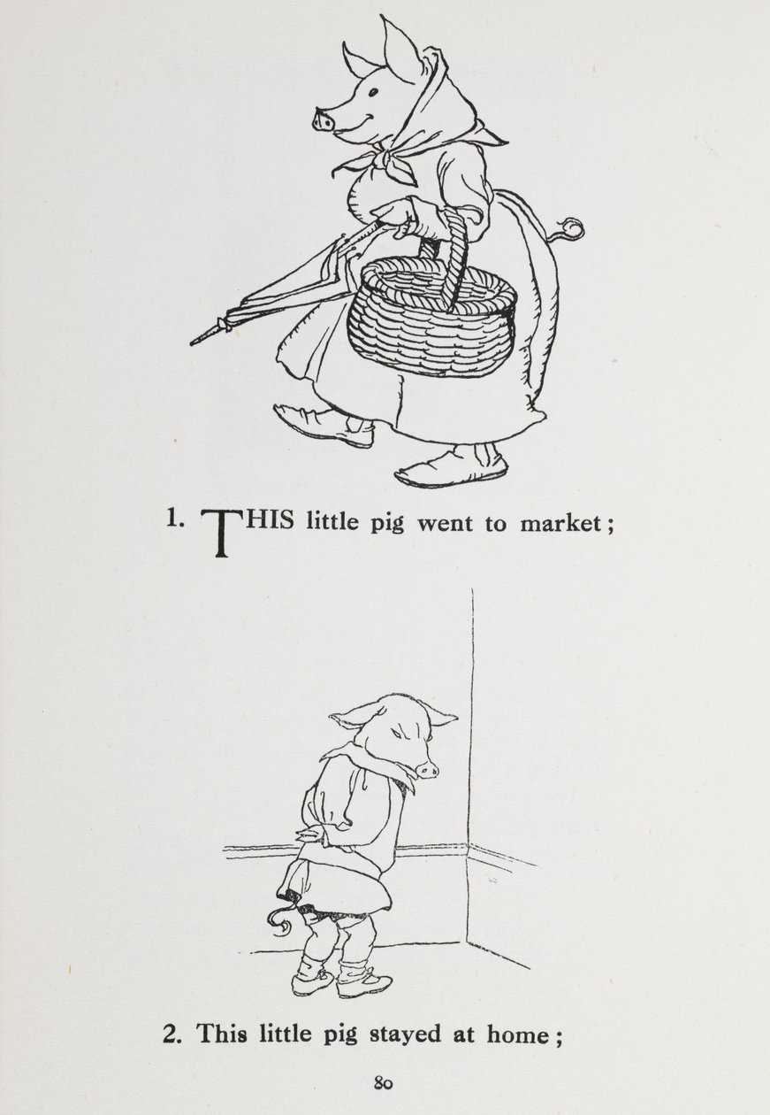 这只小猪去赶集--童谣。 作者 亚瑟·拉克汉姆（Arthur Rackham）