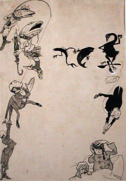 Tit for Tat，卡塞尔杂志的插图，1902年出版（纸上笔墨）（见202130）。 作者 亚瑟·拉克汉姆（Arthur Rackham）