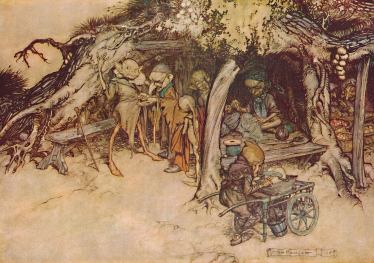 做我的小精灵大衣，1908年，1923年 作者 亚瑟·拉克汉姆（Arthur Rackham）