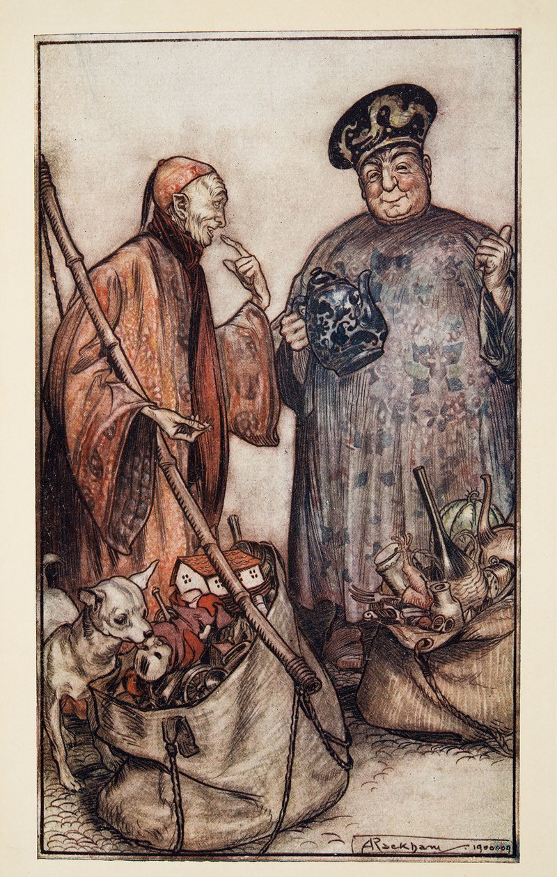 其中两个圣人？。喜欢我们中的人，来自Gullivers Travels的Jonathon Swift（1667  -  1745），酒吧。 1909年 作者 亚瑟·拉克汉姆（Arthur Rackham）