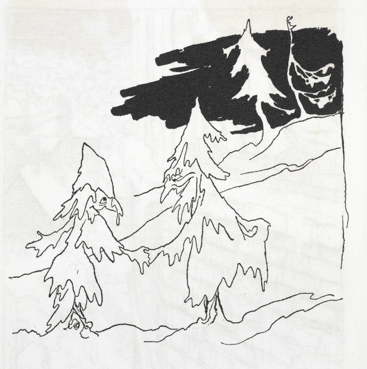 两个树人握手 作者 亚瑟·拉克汉姆（Arthur Rackham）