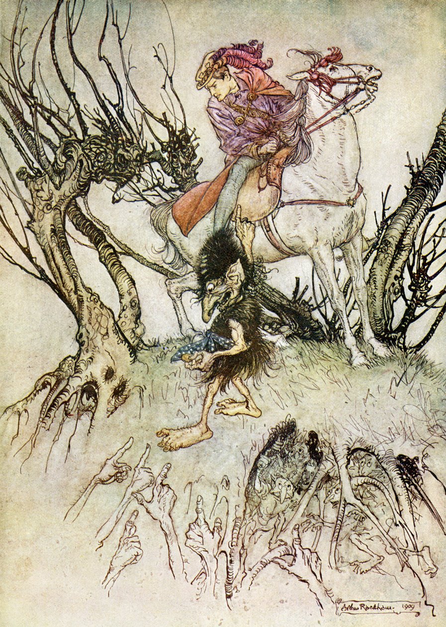 在Friedrich de laMotteFouqué的Undine 作者 亚瑟·拉克汉姆（Arthur Rackham）