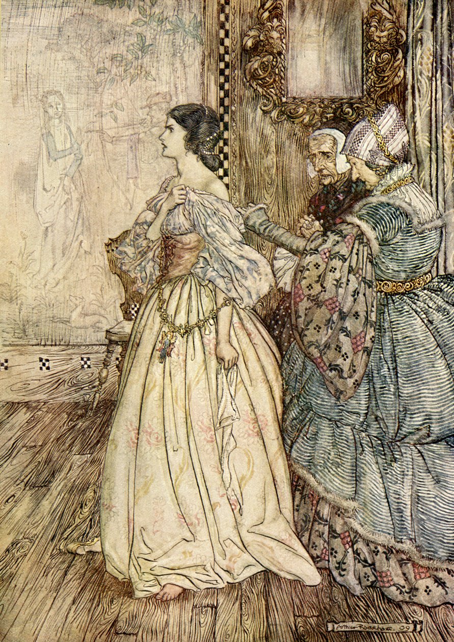 在Friedrich de laMotteFouqué的Undine 作者 亚瑟·拉克汉姆（Arthur Rackham）