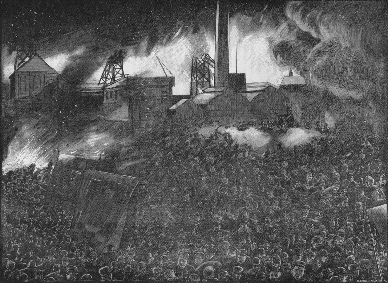 费瑟斯通骚乱：士兵向人民开火，1893年 1906年 作者 阿瑟·萨蒙