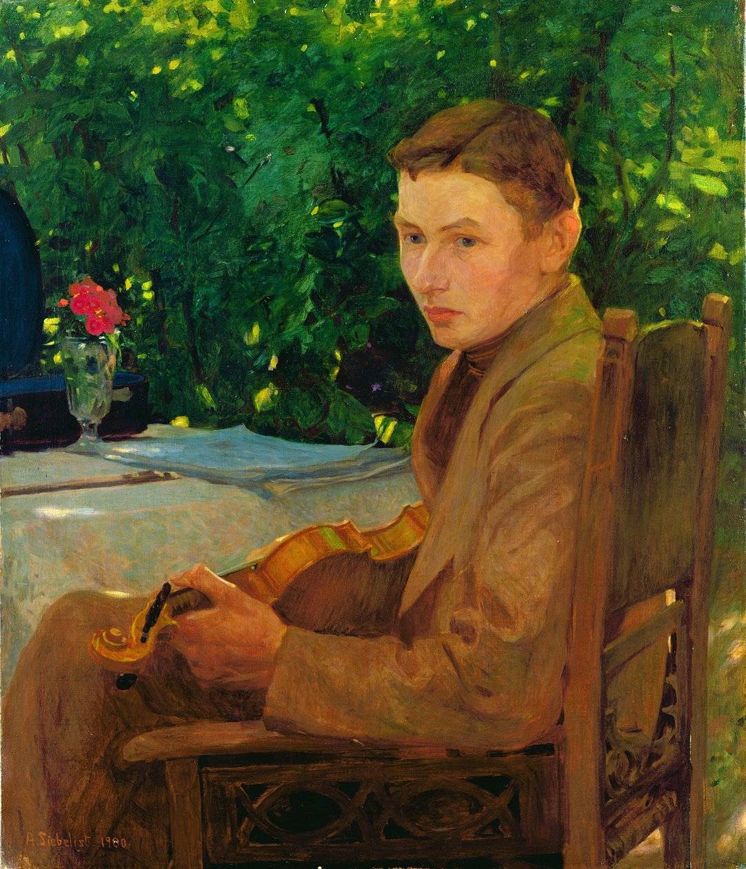 弗里德里希·阿勒斯-赫斯特曼 (Friedrich Ahlers-Hestermann) 肖像（生于 1883 年）1900 年（布面油画） 作者 亚瑟·西贝利斯特