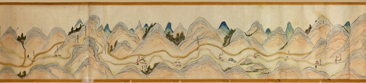 16,000。 提供。 方向为北向右。 救济如图所示。 鸟瞰图。 涵盖山西省宝鸡市渭河盛至晋川边境蜀岛。 显示定居点、休息站、车站、旅馆、寺庙、山口、瓦勒 作者 亚瑟·W·胡梅尔