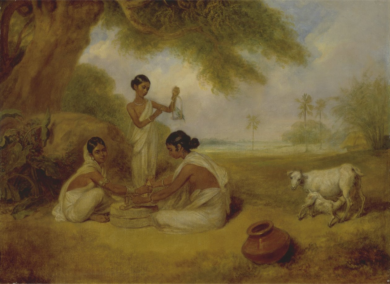 玉米粉，c.1792-95（布面油画） 作者 亚瑟·威廉·戴维斯