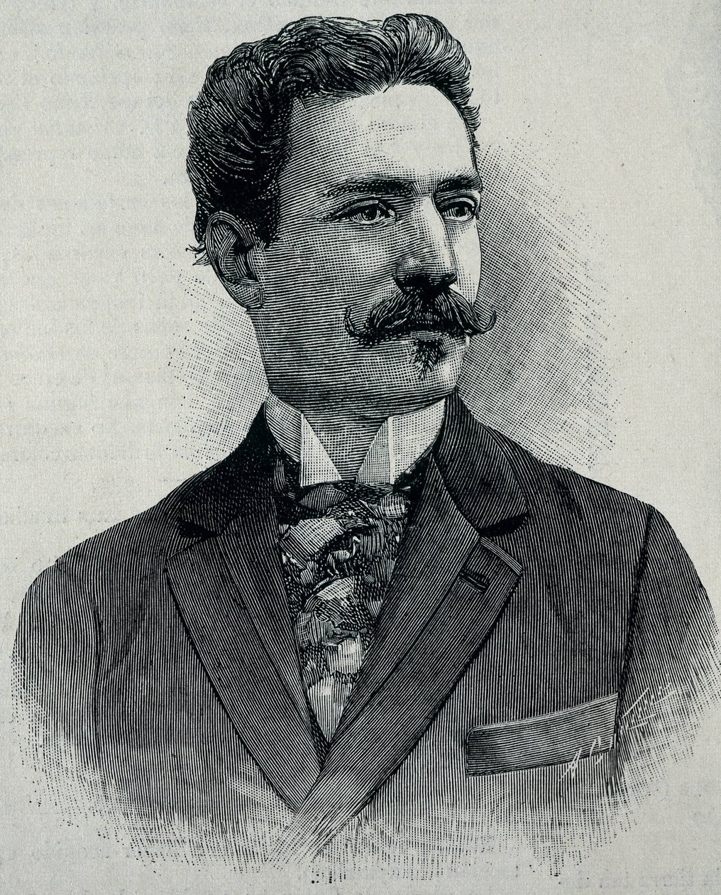 阿尔巴兰-多明格斯（1860 - 1912 年）。出生于古巴的西班牙泌尿科医生。雕刻 作者 艺术家未知