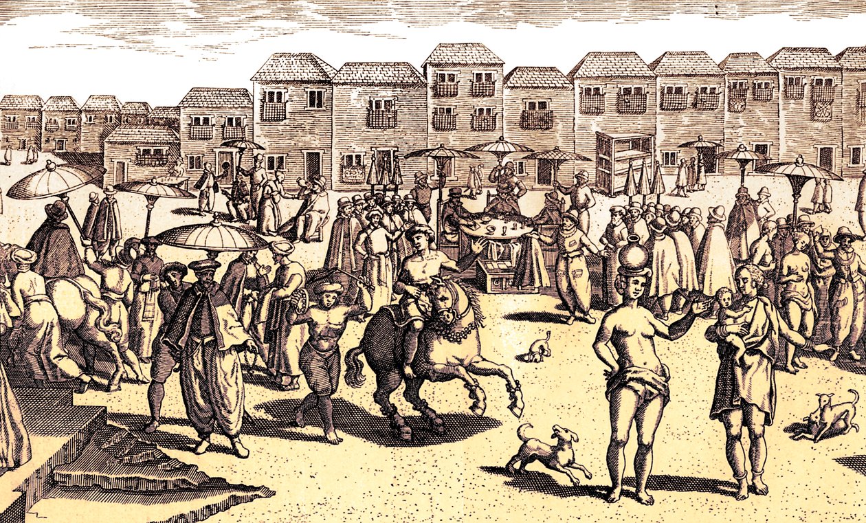 Goan Market Scene，选自《Navigatio in Orientem 作者 艺术家未知