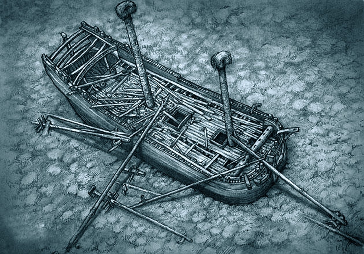 海底的玛丽亚号（彩色石版画） 作者 艺术家未知