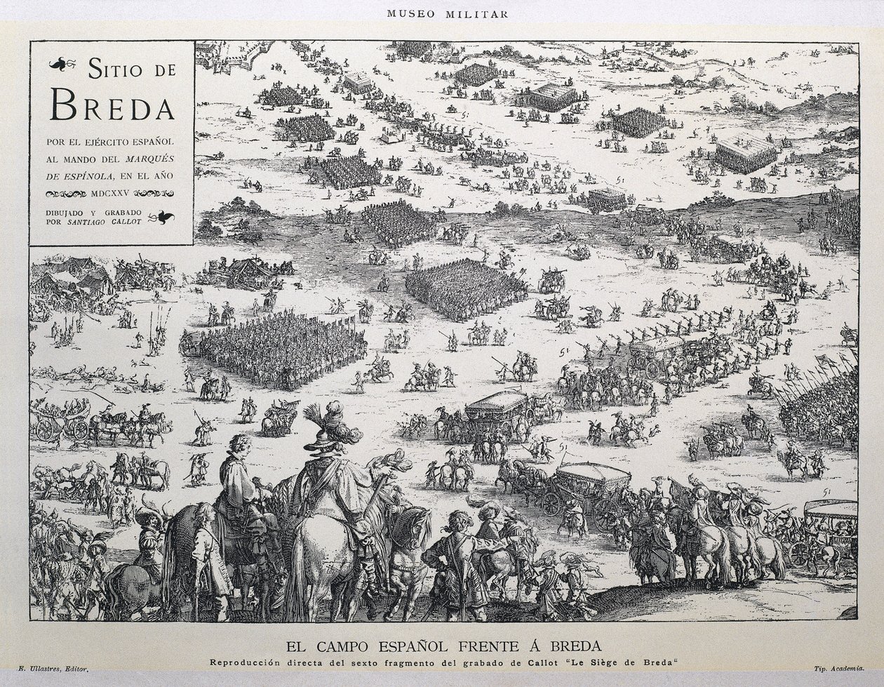 The campo espanol frente a Breda: direct reproduction of the sexto fragmento del grabado de Callot "Le Siege de Breda"（西班牙乡村和布雷达：直接复制卡洛版画《布雷达之围》的第六部分） 作者 艺术家未知