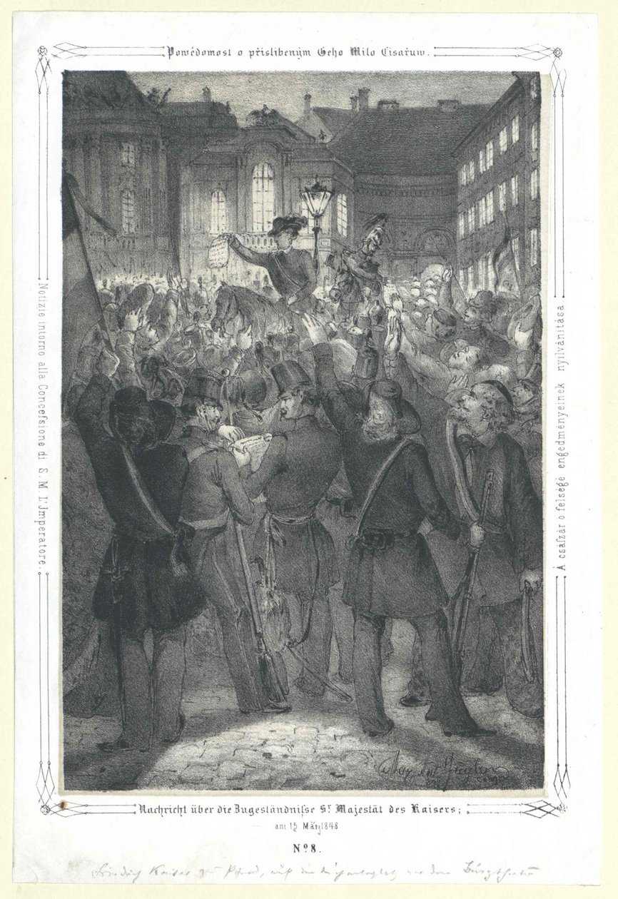 1848 年 5 月 15 日，皇帝陛下的诏书传遍全国 作者 艺术家未知