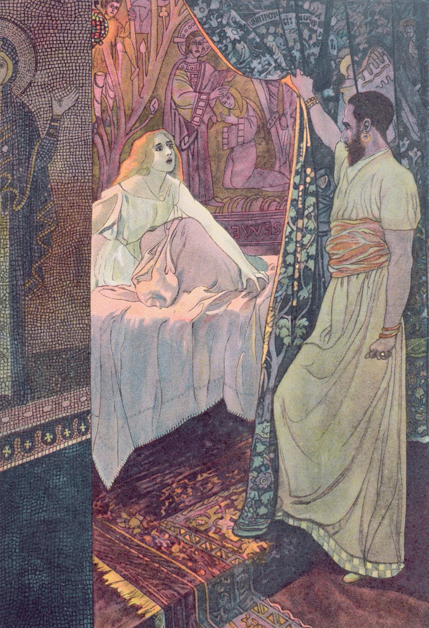 奥赛罗和苔丝狄蒙娜，威廉·莎士比亚的“奥赛罗”（1564-1616）c.1900 作者 阿瑟·谢纳