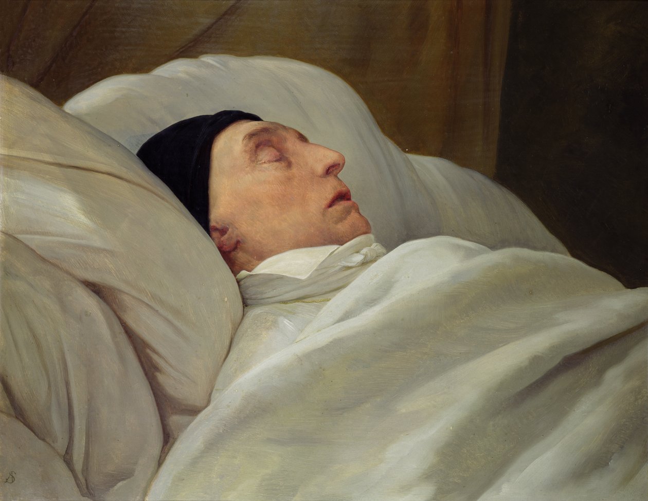 玛丽约瑟夫（1757-1834）Marquis de La Fayette，在他的死亡床上 作者 艾瑞·谢弗（Ary Scheffer）