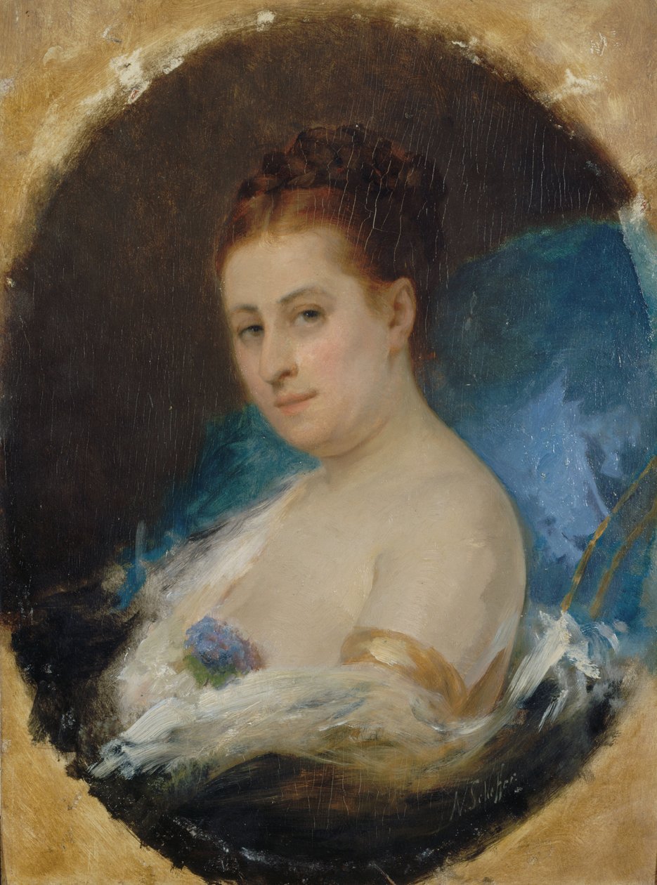 女演员Adelaide Ristori 1822-1906的肖像，约1857年。 作者 阿里·阿诺德·谢弗