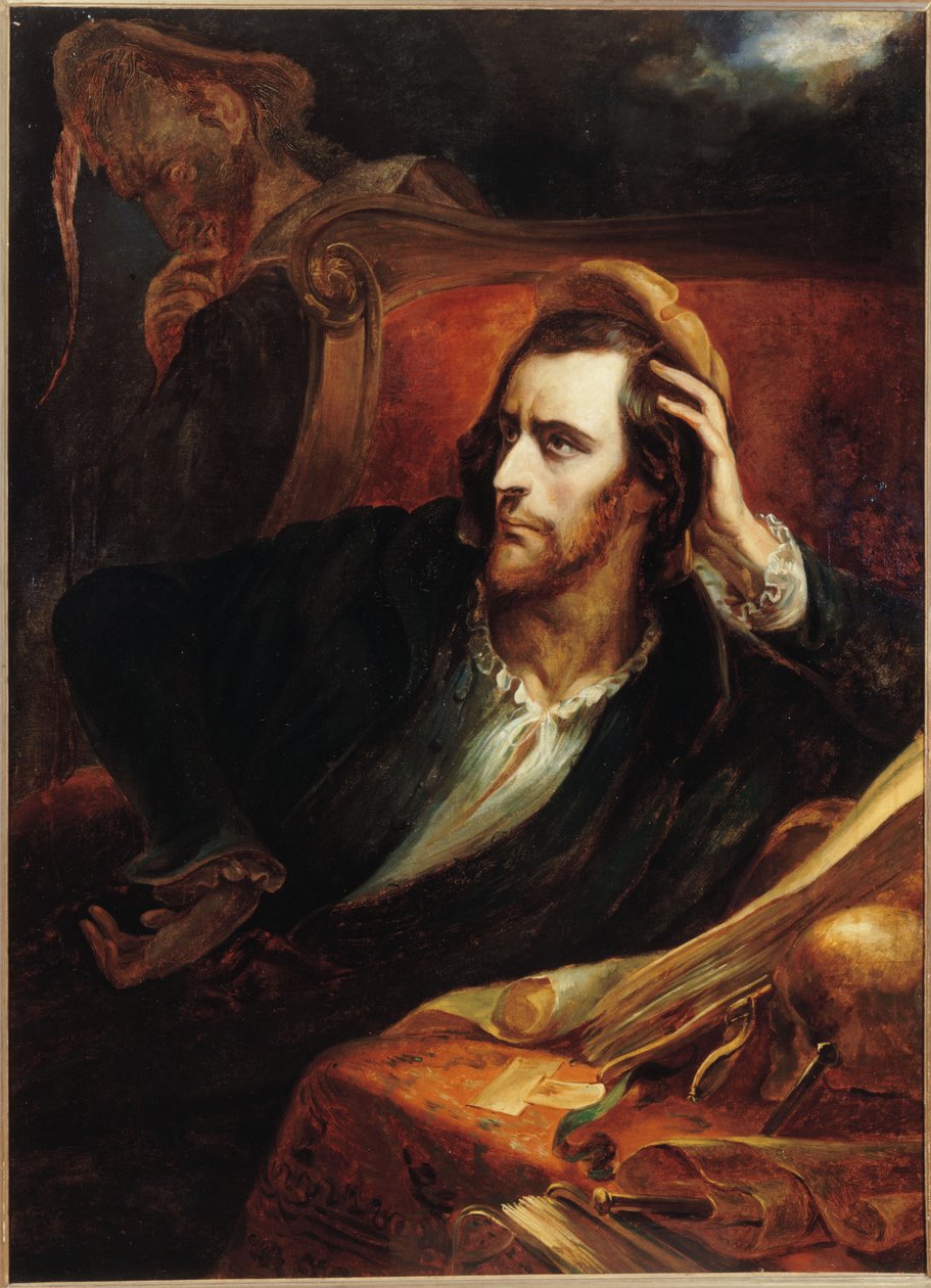 书房里的浮士德 浮士德在他的柜子里，约1848年。 作者 艾瑞·谢弗（Ary Scheffer）