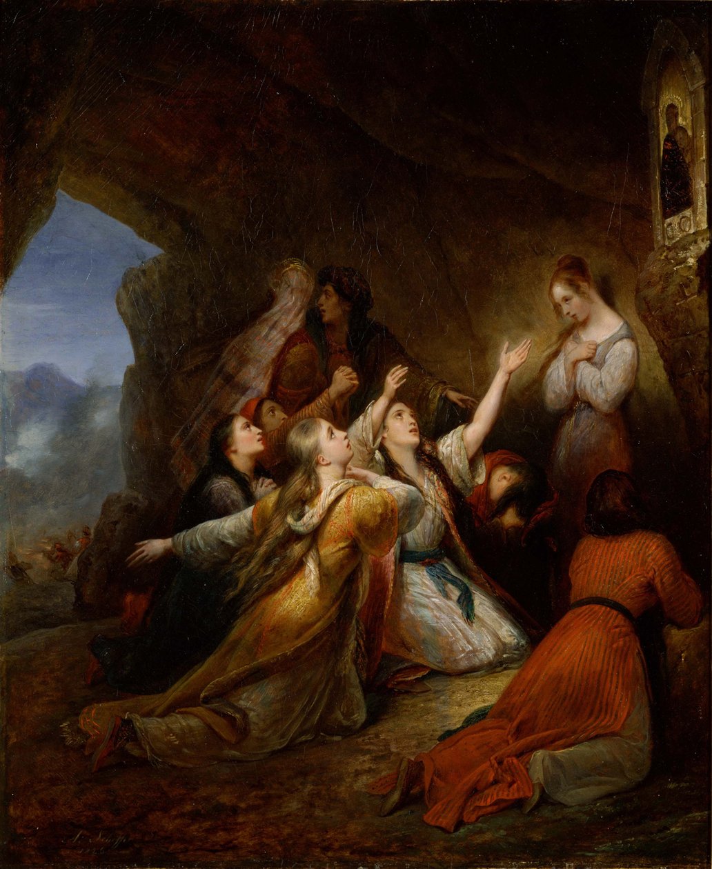 希腊妇女恳求援助处女，1826年 作者 艾瑞·谢弗（Ary Scheffer）