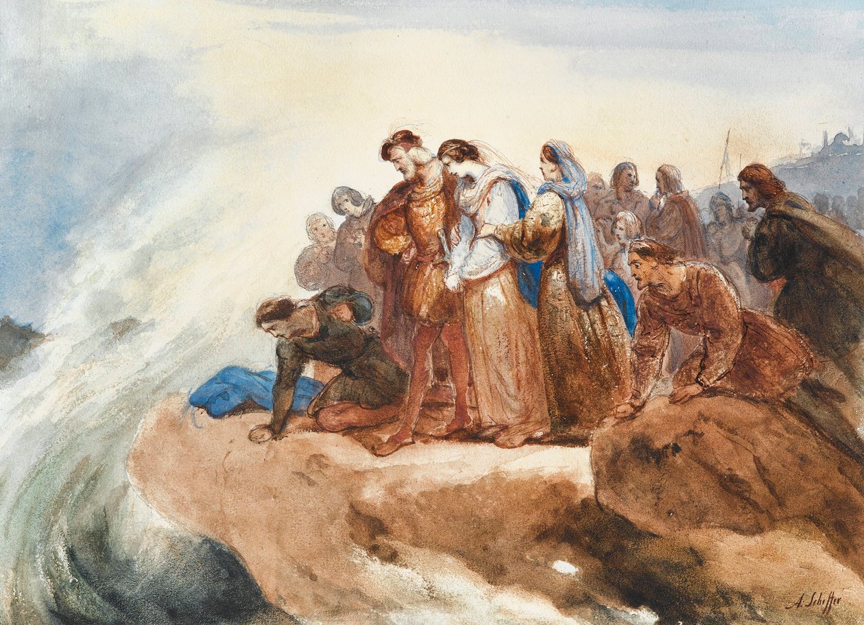弗里德里希-席勒创作的民谣《潜水者》的插图。 作者 艾瑞·谢弗（Ary Scheffer）