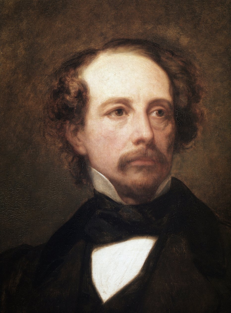 Portrait of Charles Dickens, British writer, detail (oil on canvas 作者 艾瑞·谢弗（Ary Scheffer）