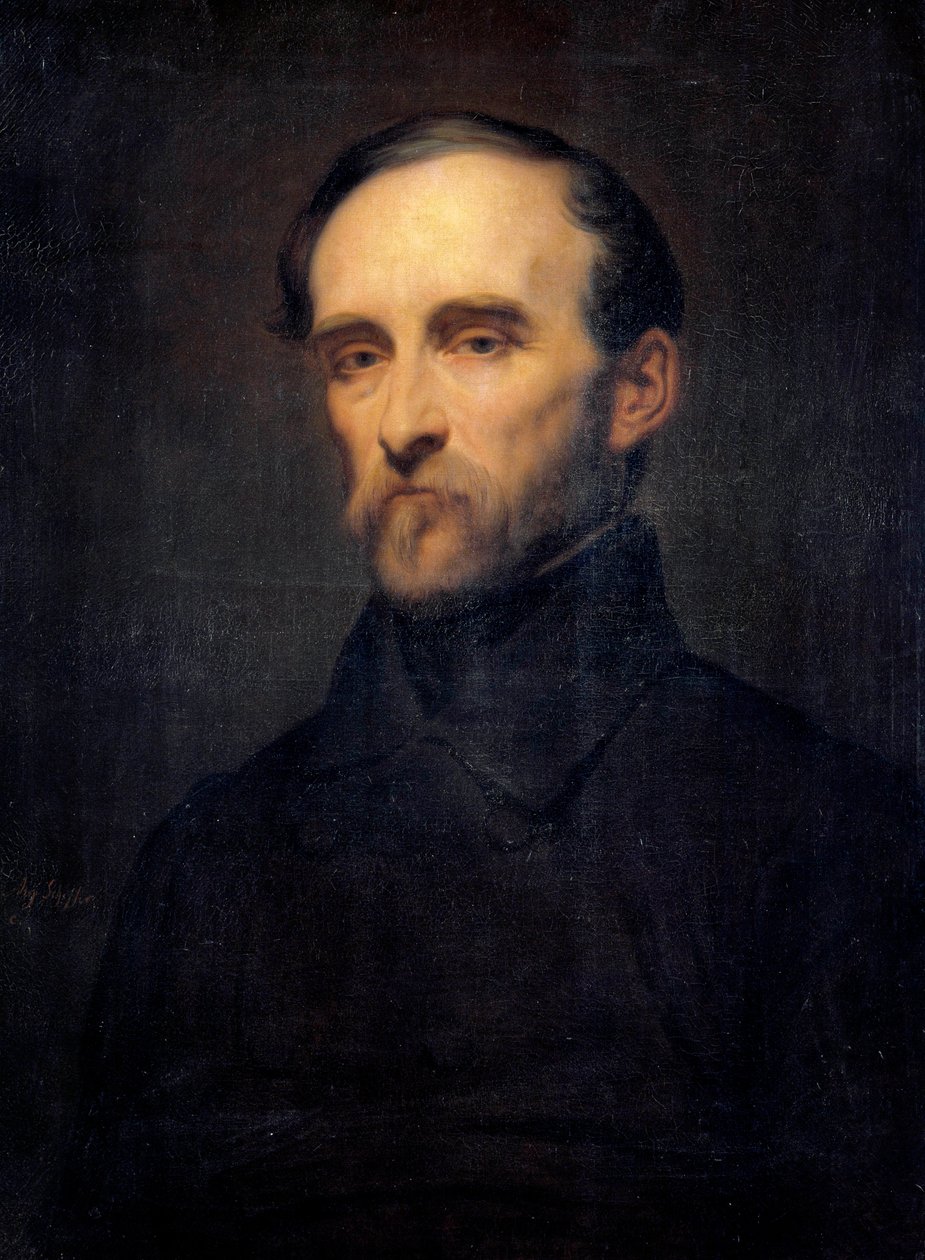 Eugene Cavaignac (1802-1857) 阿尔及利亚总督的肖像 Ary Scheffer (1795-1858) 19世纪的绘画。Dim.0,76x0,56米。 作者 艾瑞·谢弗（Ary Scheffer）