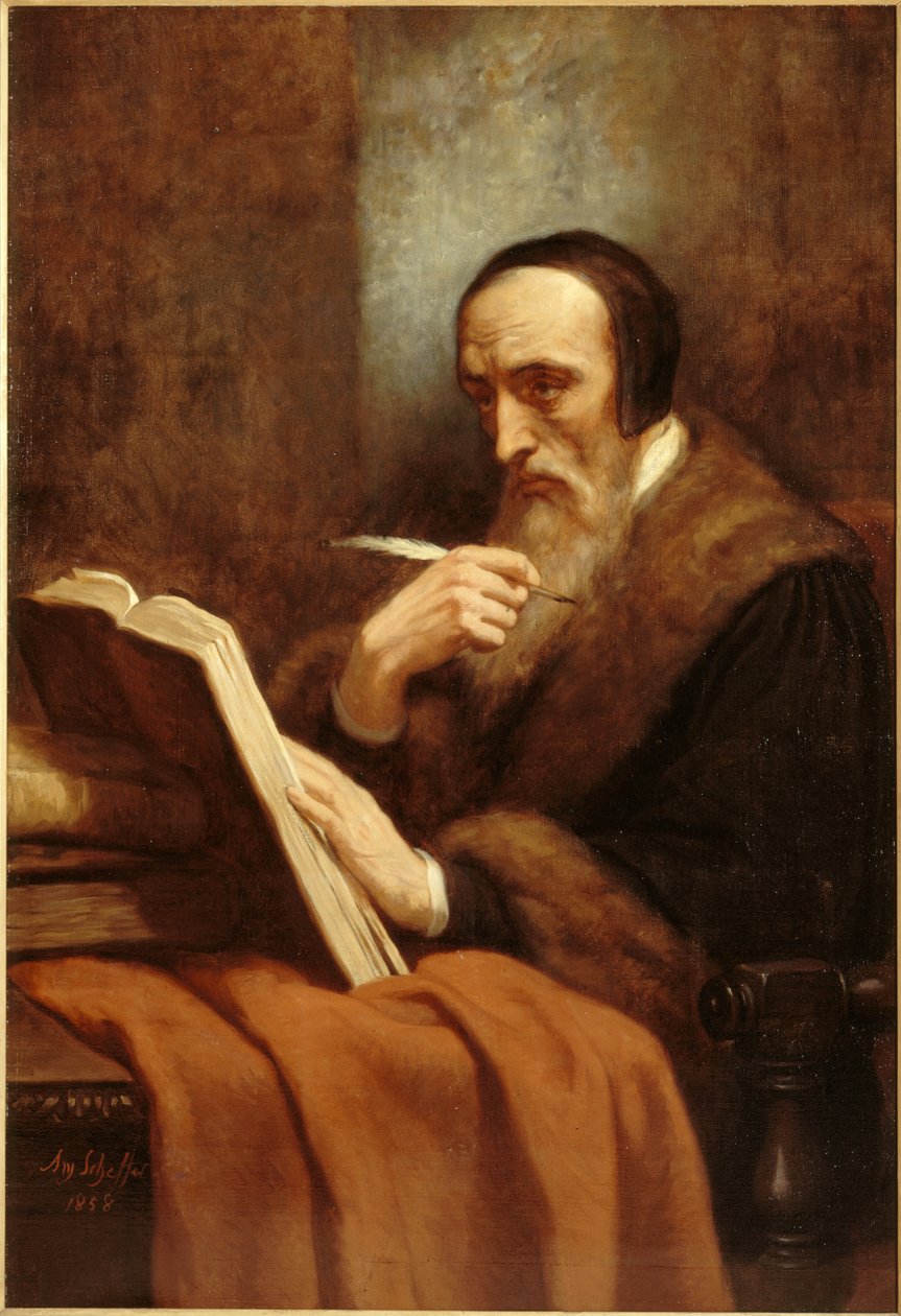 约翰-加尔文1509-1564年的画像，1858年。 作者 艾瑞·谢弗（Ary Scheffer）